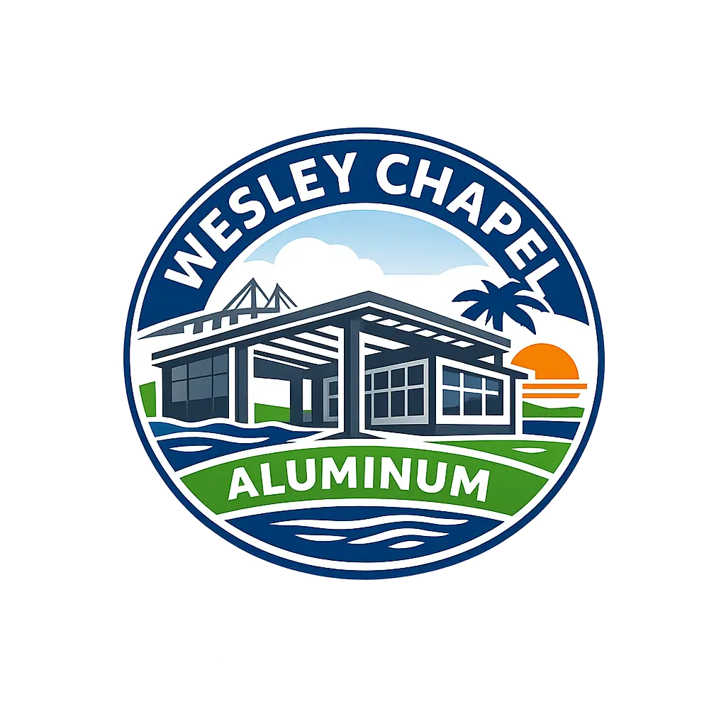 Wesley Chapel Aluminum company logo with custom patio cover and pergola design icon